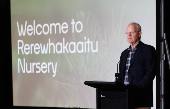 Board Chair Jon Hartley at the nursery opening