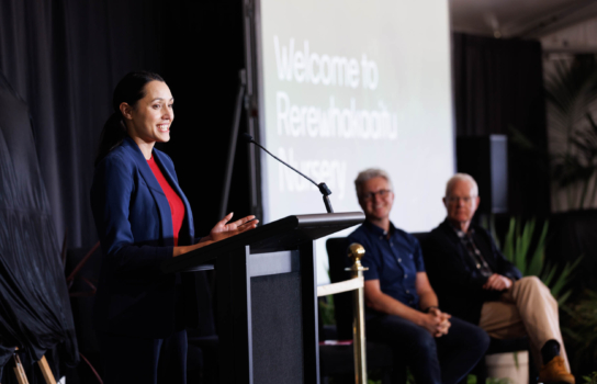Rotorua Mayor Tania Tapsell on stage